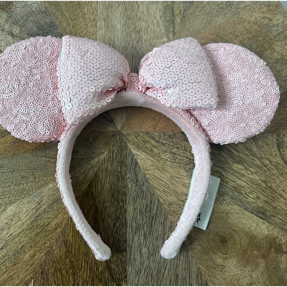 Disney Parks Pink Sequin Mouse Ears Headband